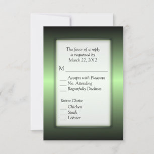 Apple Green Shine RSVP Cards with Menu Choices