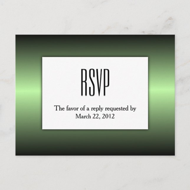 Apple Green Shine RSVP with Entree Choices Invitation Postcard (Front)