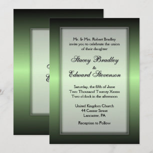 Apple Green Shine Wedding Invitation