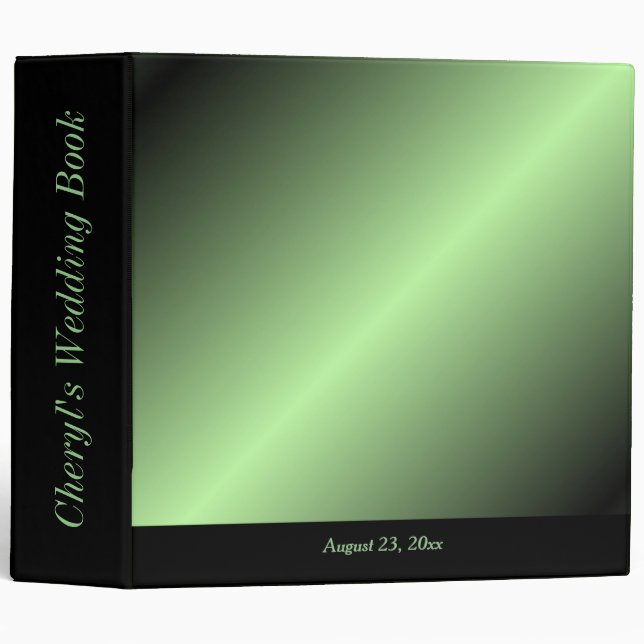 Apple Green Shine Wedding Suite Binder (Front/Spine)