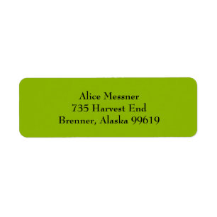Apple Green Simple Plain Return Address Labels