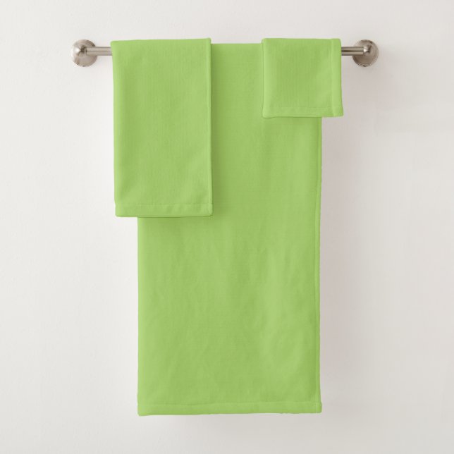 Apple Green Solid Colour Bath Towel Set (Insitu)