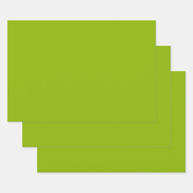 Apple green (solid colour)  wrapping paper sheet (Set)