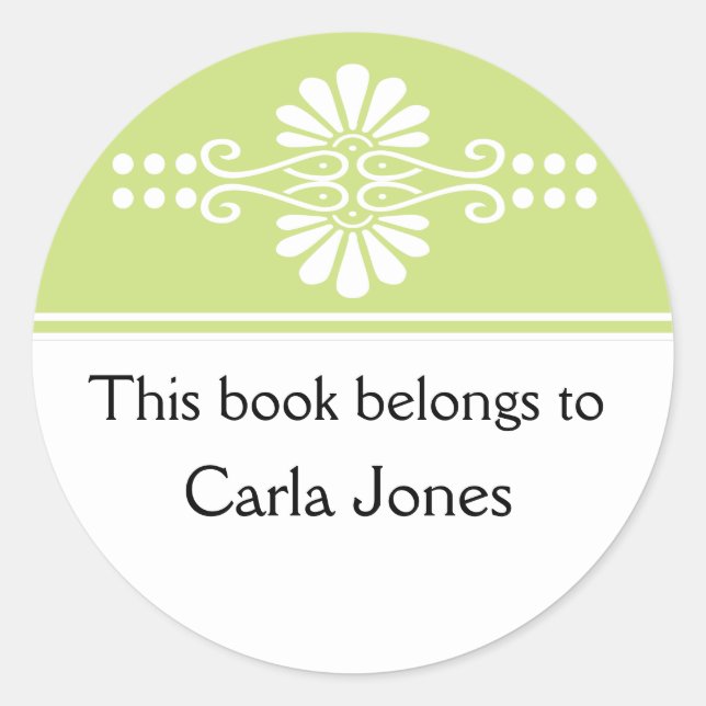 Apple Green This Book Belongs To Labels (Front)