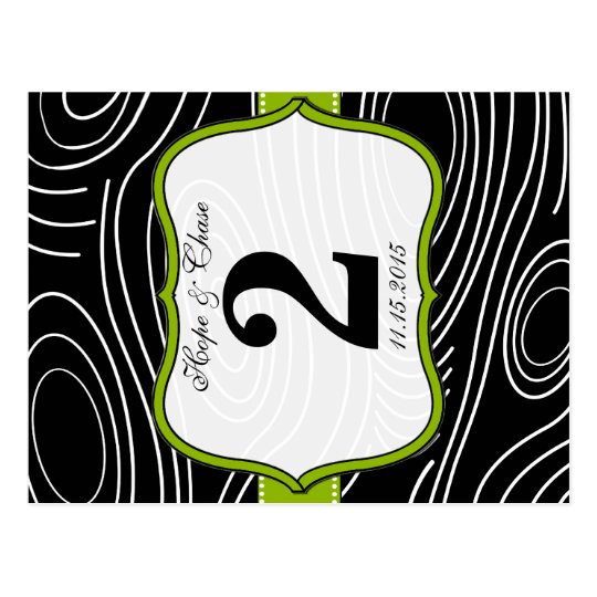 Apple Green Trim Damask Swirls Table Number Cards