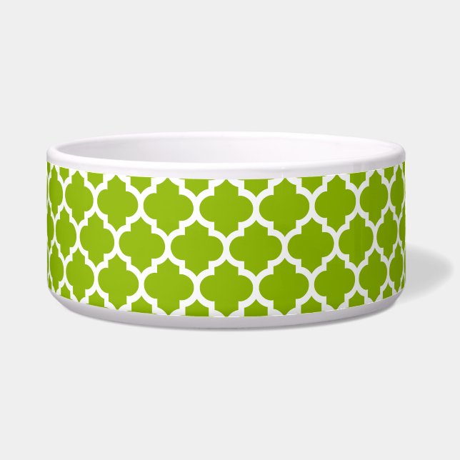 Apple Green White Moroccan Quatrefoil Pattern #5 (Front)