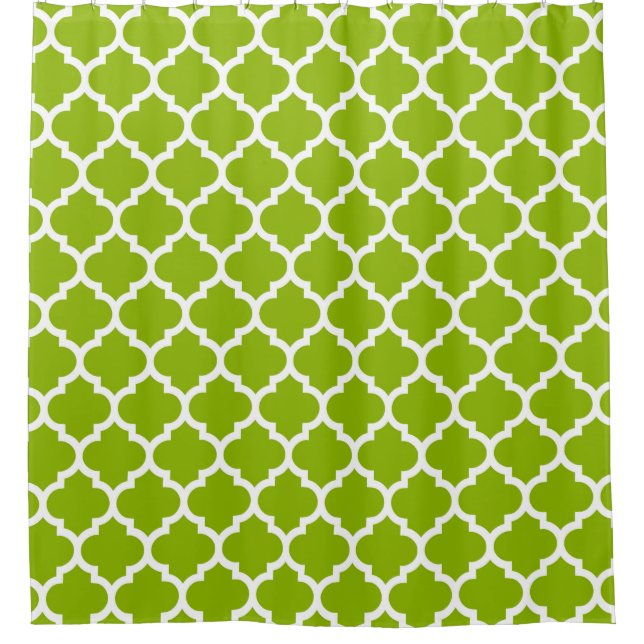 Apple Green White Moroccan Quatrefoil Pattern #5 (Front)