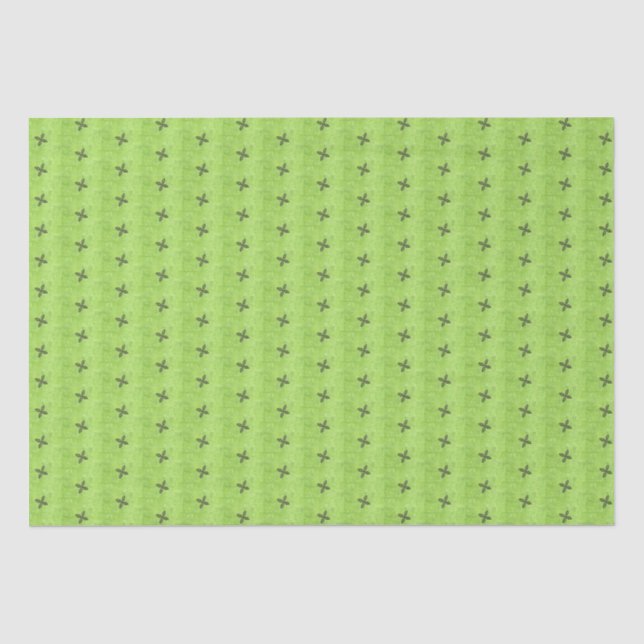Apple Green with Black Flower Tissue Paper (Front)