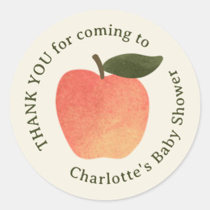 Apple Harvest Baby Shower Thank You Classic Round Sticker