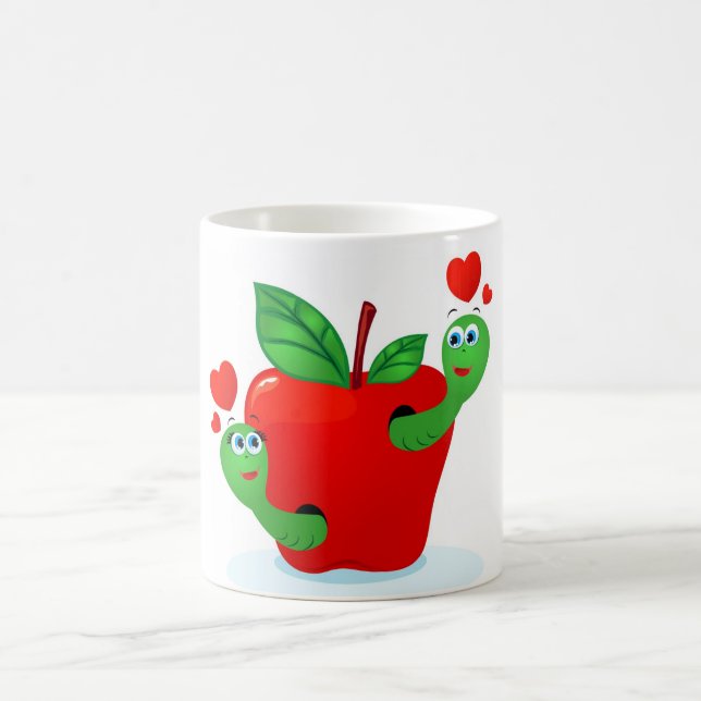 Apple in Love, white mug (Center)