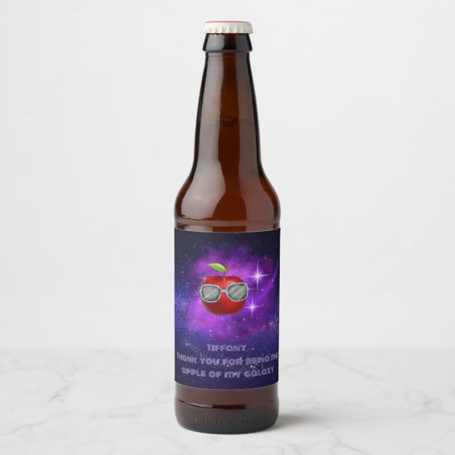 Apple in Thankful Galaxy Sparkling Wine Label (Front)