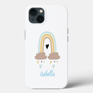 Apple iPhone 13 Case - Rainbow Heart Shaped Rain