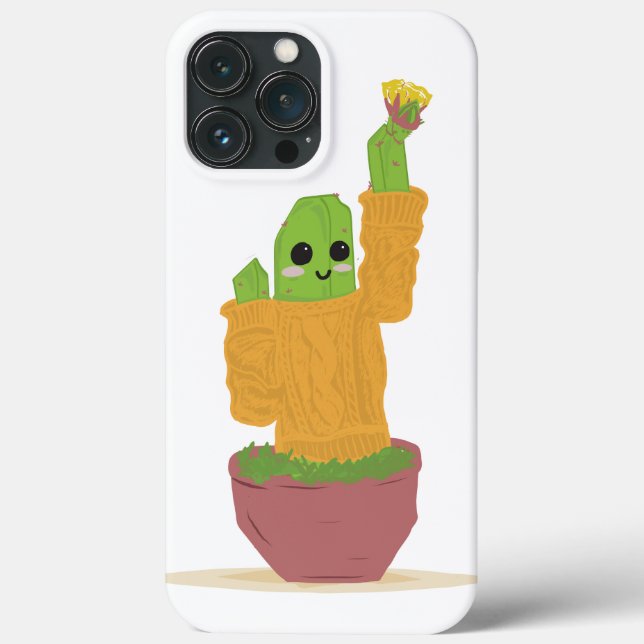 Apple iPhone 13 Pro Max Case - Cactus in Sweater (Back)