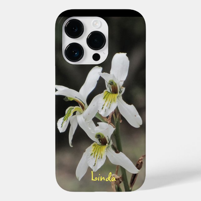 Apple iPhone 14 PRO Coque Orchidée blanche (Verso)