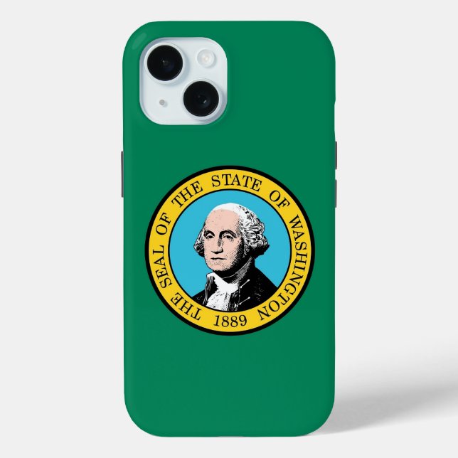 Apple iPhone 15 Case-Mate, Washington State flag Case-Mate iPhone Case (Back)