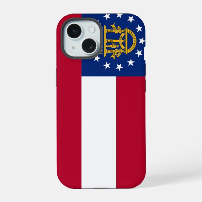 Apple iPhone 15 Case-Mate with Georgia flag Case (Back)