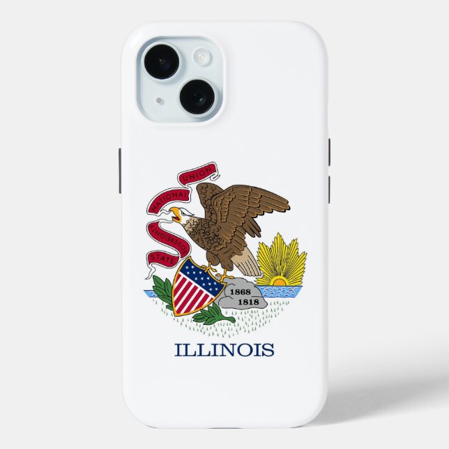 Apple iPhone 15 Case-Mate with Illinois flag Case (Back)