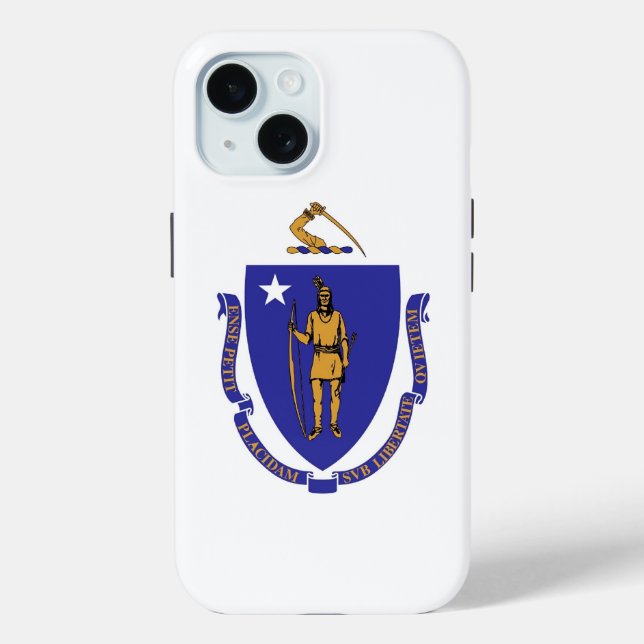 Apple iPhone 15 Case-Mate with Massachusetts flag Case (Back)