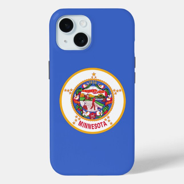 Apple iPhone 15 Case-Mate with Minnesota flag Case (Back)