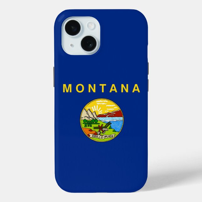 Apple iPhone 15 Case-Mate with Montana flag Case-Mate iPhone Case (Back)