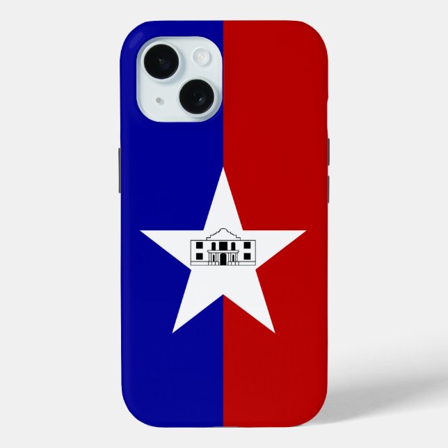 Apple iPhone 15 Case-Mate with San Antonio flag Case-Mate iPhone Case (Back)