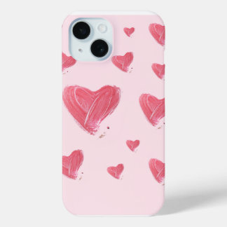 Apple Iphone 15 Phone case Pinky Heart Design