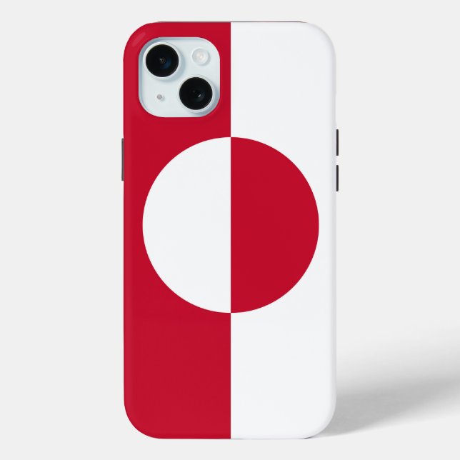 Apple iPhone 15 Plus Case, Greenland flag Case-Mate iPhone Case (Back)