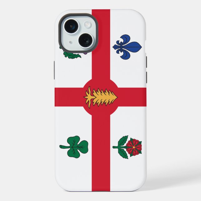 Apple iPhone 15 Plus Case, Montreal flag Case (Back)