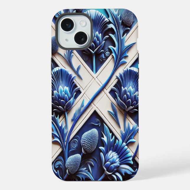 Apple iPhone 15 Plus Case, Scottish Thistles Case (Back)