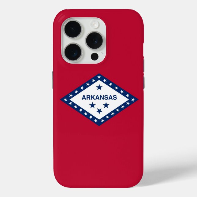 Apple iPhone 15 Pro Case-Mate, Arkansas flag Case-Mate iPhone Case (Back)