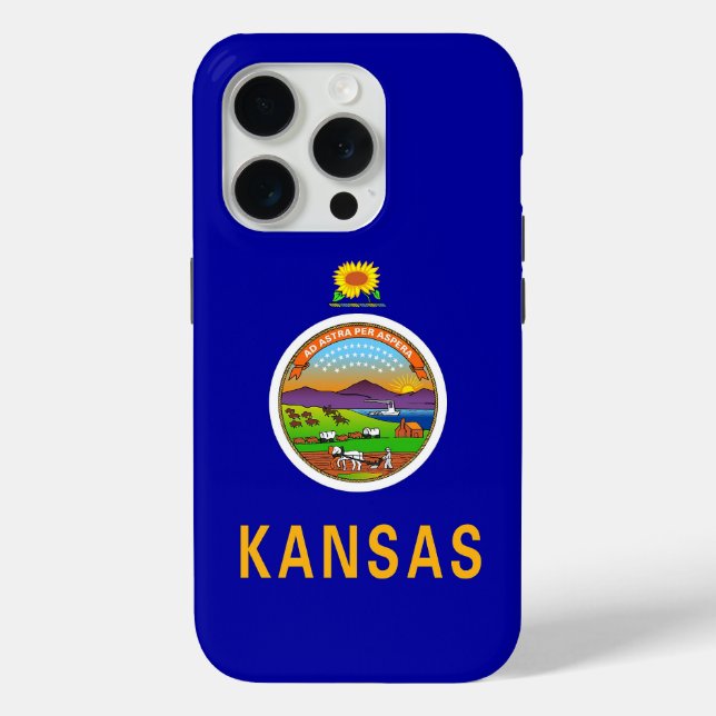 Apple iPhone 15 Pro Case-Mate Kansas flag Case-Mate iPhone Case (Back)