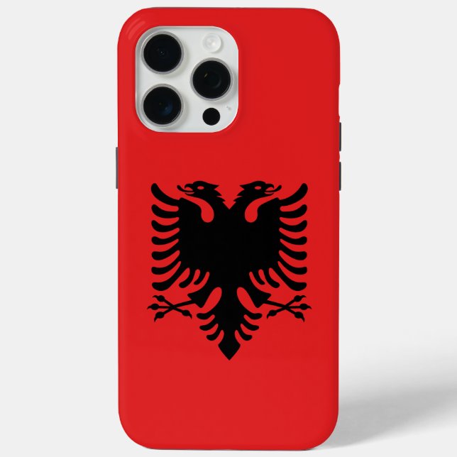 Apple iPhone 15 Pro Max Case, Albania flag Case-Mate iPhone Case (Back)
