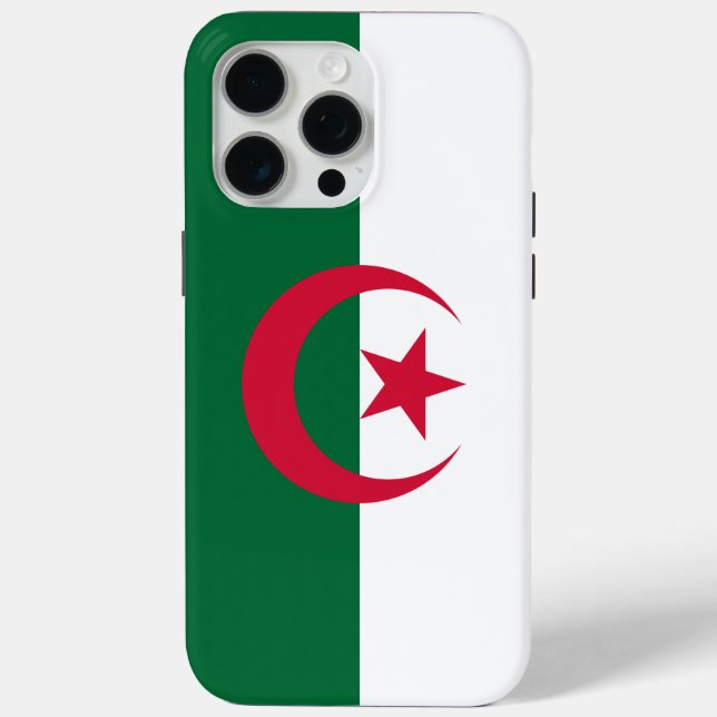 Apple iPhone 15 Pro Max Case, Algeria flag Case-Mate iPhone Case (Back)