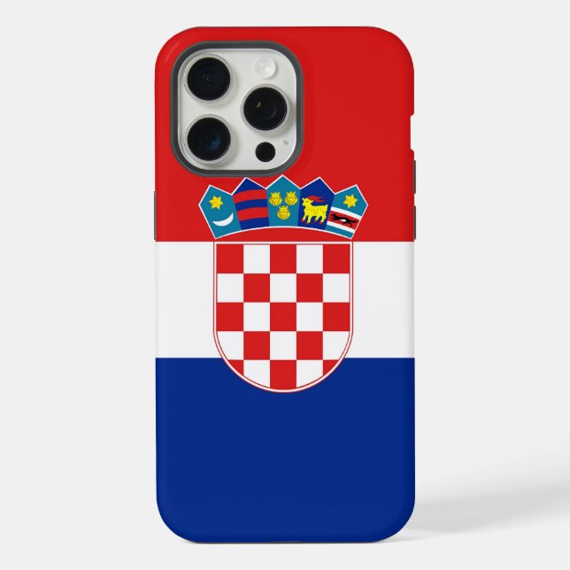 Apple iPhone 15 Pro Max Case, Croatia flag Case (Back)