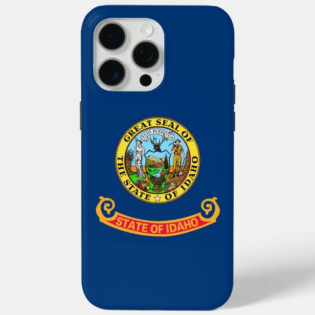 Apple iPhone 15 Pro Max Case, Idaho State flag Case-Mate iPhone Case (Back)