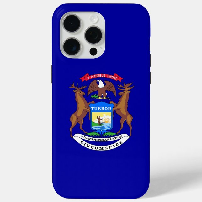 Apple iPhone 15 Pro Max Case, Michigan flag Case-Mate iPhone Case (Back)
