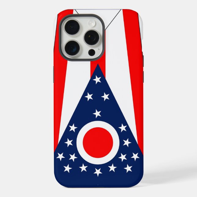 Apple iPhone 15 Pro Max Case, Ohio State Flag Case (Back)