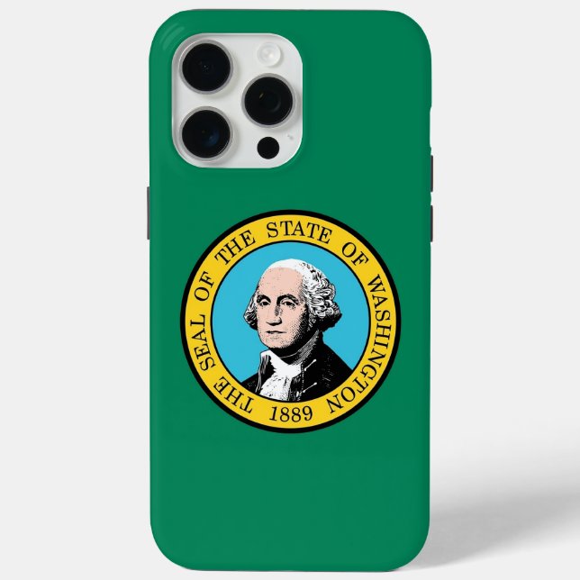 Apple iPhone 15 Pro Max, Washington State flag Case-Mate iPhone Case (Back)