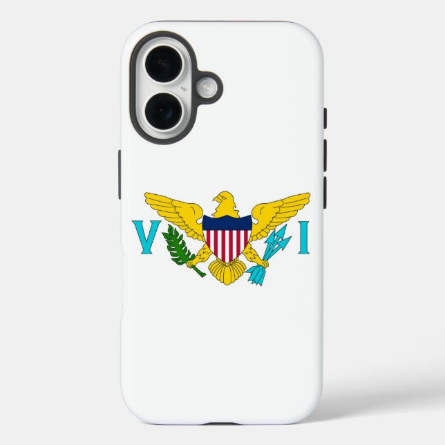 Apple iPhone 16 Case, Virgin Islands flag Case-Mate iPhone Case (Back)