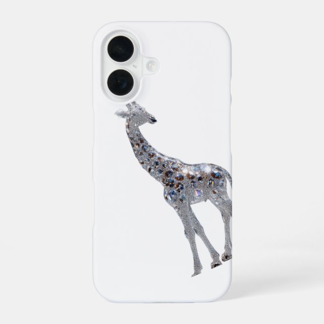 Apple iPhone 16 Crystal Giraffe Art Design Case  (Back)