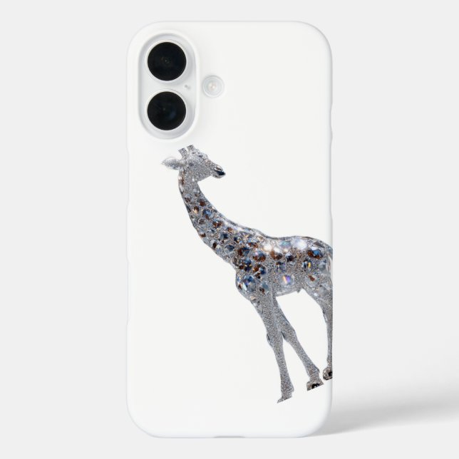 Apple iPhone 16 Crystal Giraffe Art Design Case  (Back)