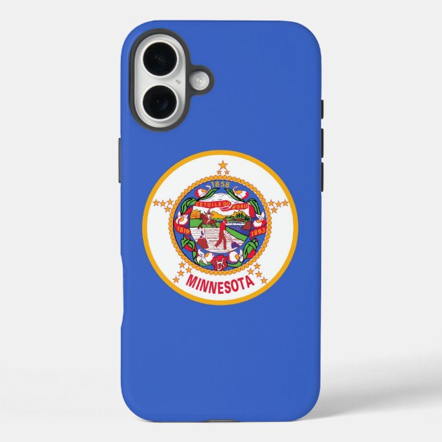 Apple iPhone 16 Plus Case-Mate, Minnesota flag Case-Mate iPhone Case (Back)