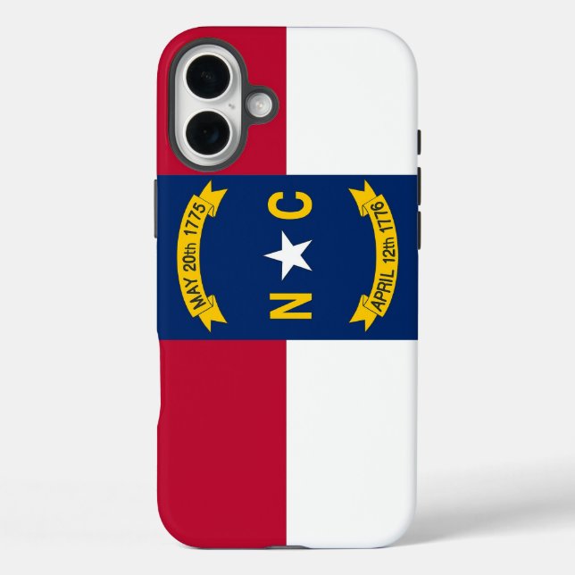 Apple iPhone 16 Plus Case-Mate North Carolina flag Case (Back)