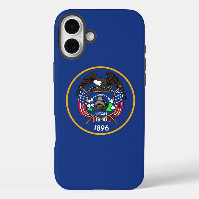 Apple iPhone 16 Plus Case, Utah State old flag Case-Mate iPhone Case (Back)