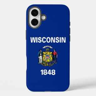 Apple iPhone 16 Plus Case, Wisconsin flag iPhone 16 Plus Case