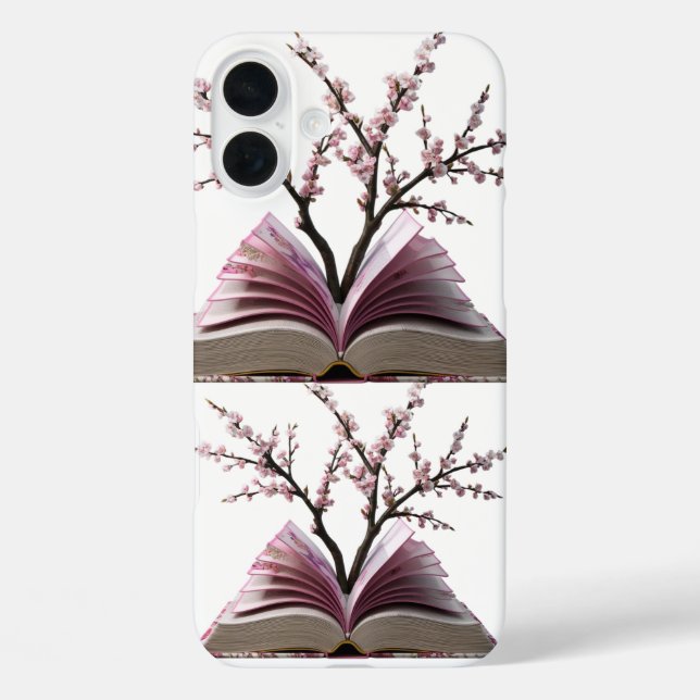 Apple iPhone 16 Plus Coque - Cherry Blossom Book (Verso)