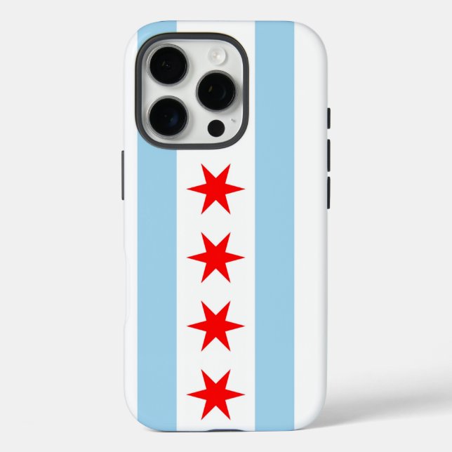 Apple iPhone 16 Pro Case-Mate, Chicago flag Case-Mate iPhone Case (Back)
