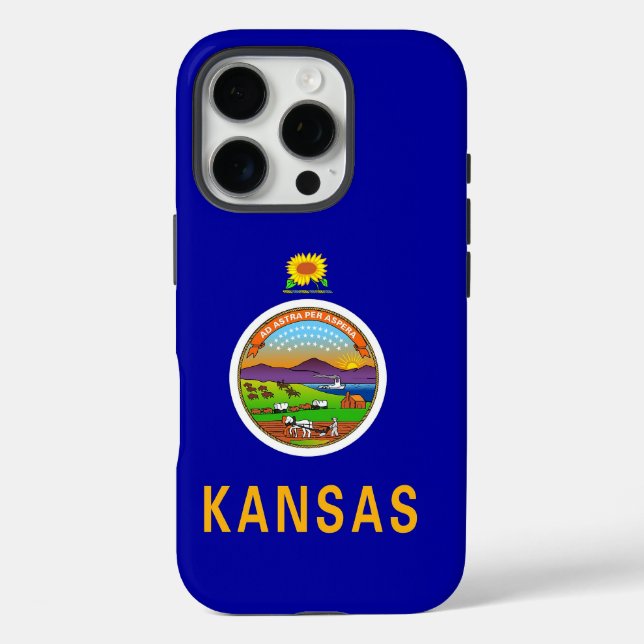 Apple iPhone 16 Pro Case-Mate, Kansas flag Case-Mate iPhone Case (Back)