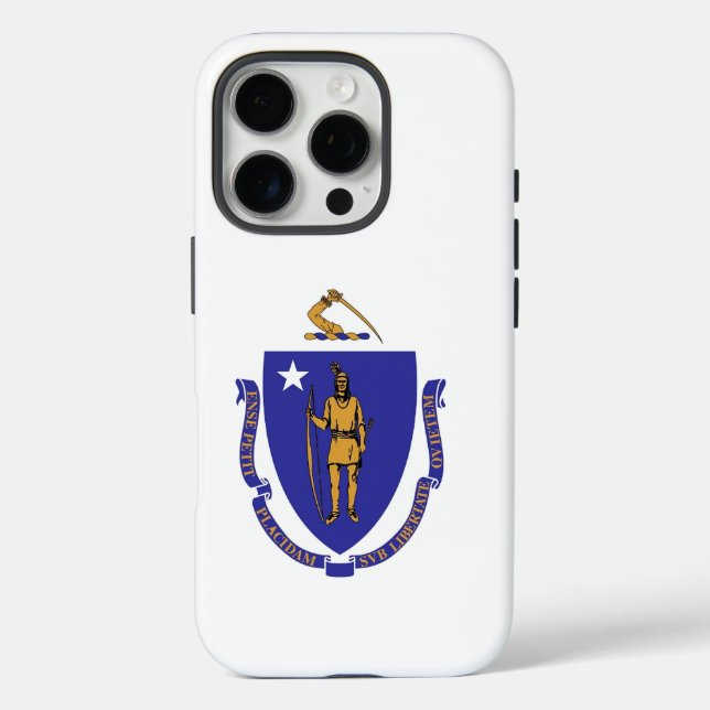 Apple iPhone 16 Pro Case-Mate, Massachusetts flag Case-Mate iPhone Case (Back)