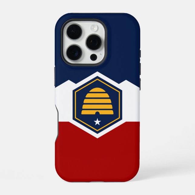 Apple iPhone 16 Pro Case, Utah State flag Case (Back)